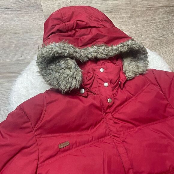 Columbia XCO Down Feather Puffer Jacket Red Winter Quilted Size Small - Picture 2 of 14